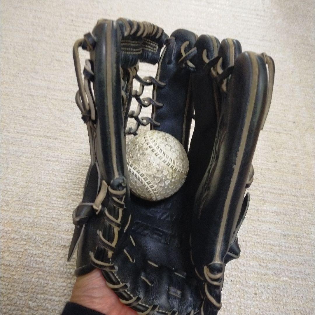 ゼット　ネオステイタス　一般軟式野球　グローブ　黒　大人用　外野手
