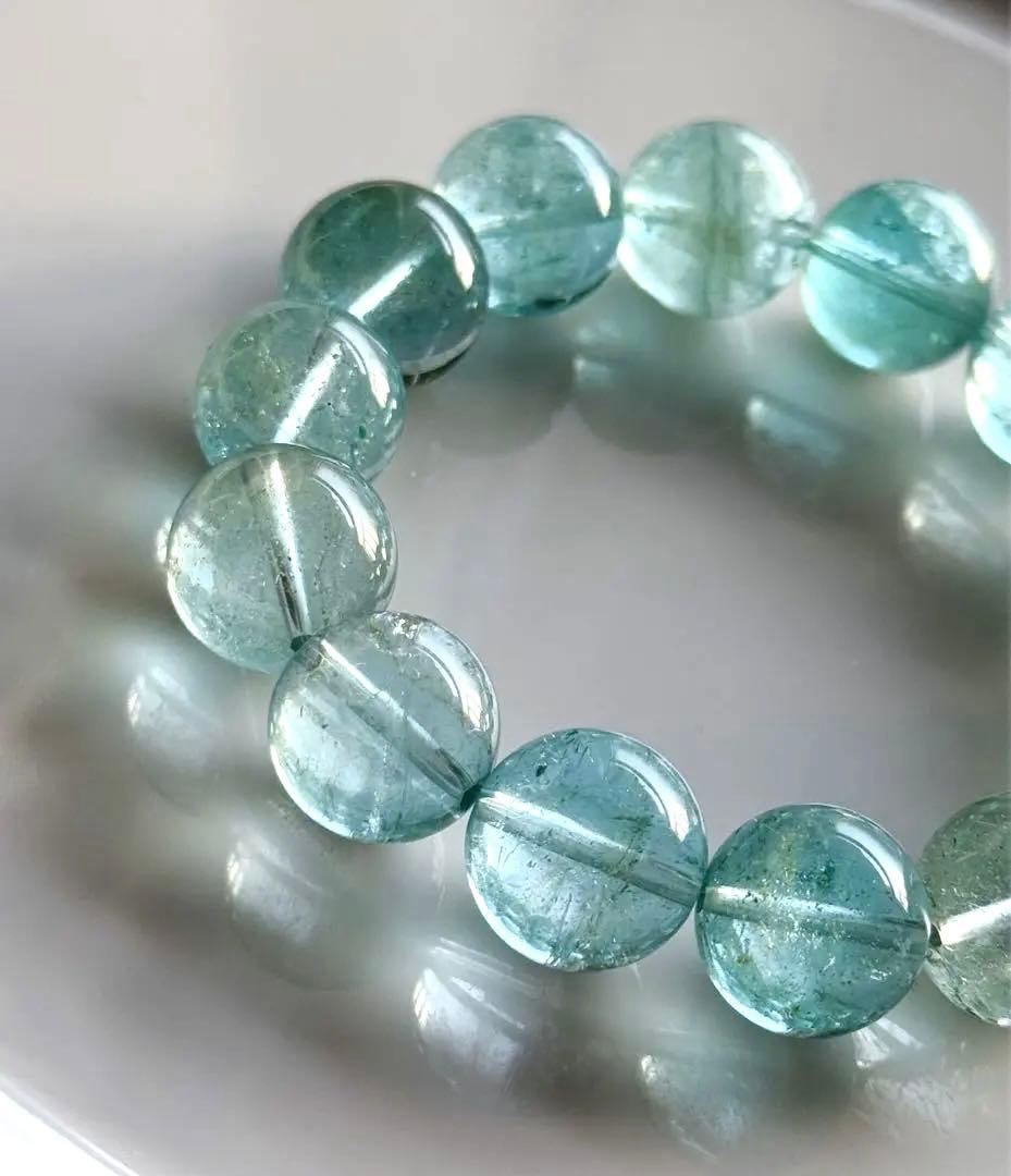 【16cm 14mm】ブルートパーズ ブレスレット 天然石 パワーストーン