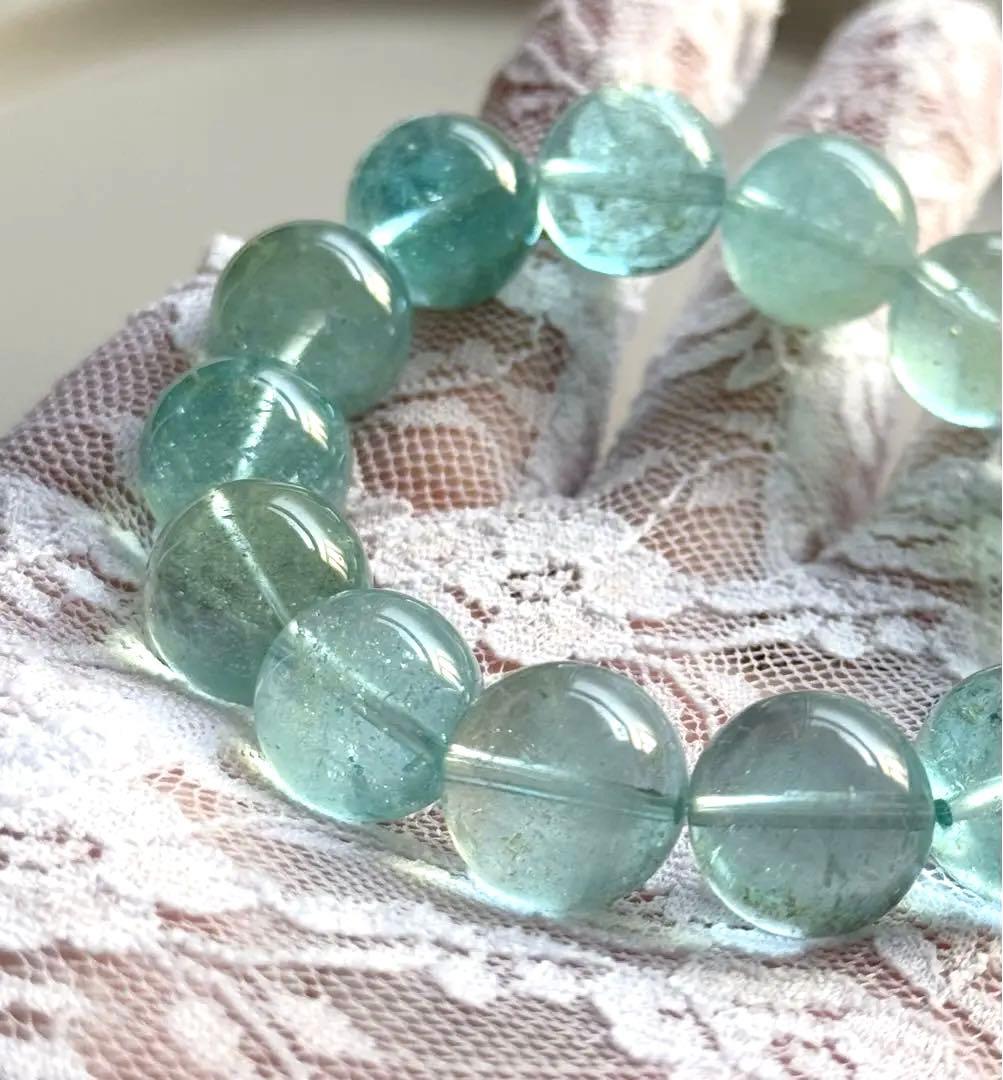 【16cm 14mm】ブルートパーズ ブレスレット 天然石 パワーストーン