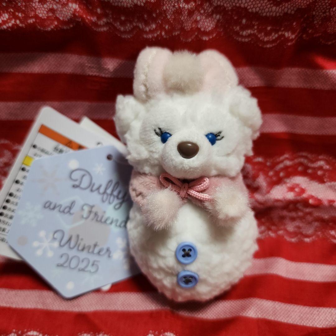 新品 ダッフィーシェリーメイぬいぐるみチャーム　シークレットオブスノーウィーデイ