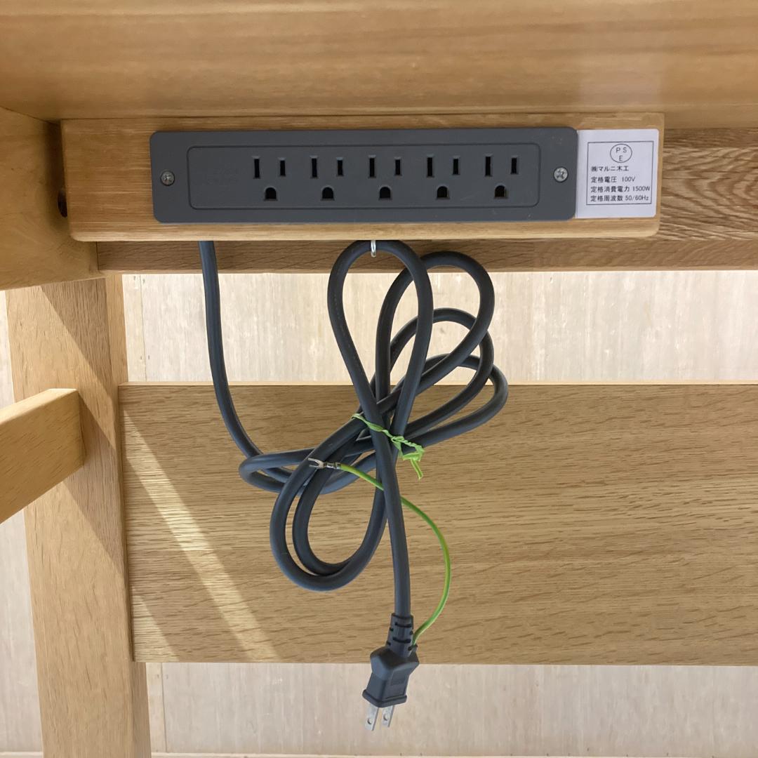 【マルニ】デスク　学習机　パソコンデスク　木製　天然木