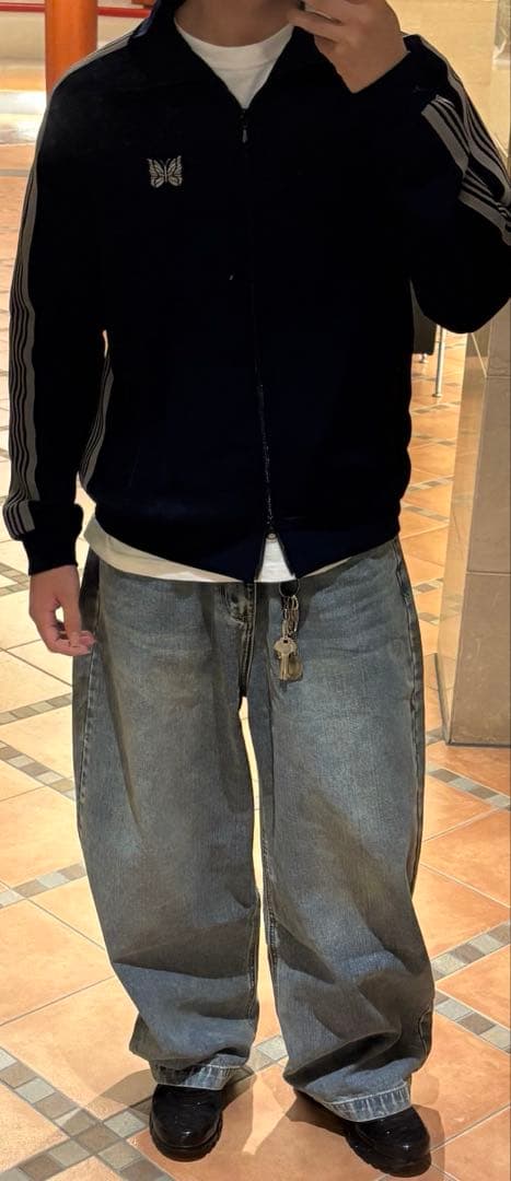 【希少】Needles トラックジャケット　ネイビー×グレー