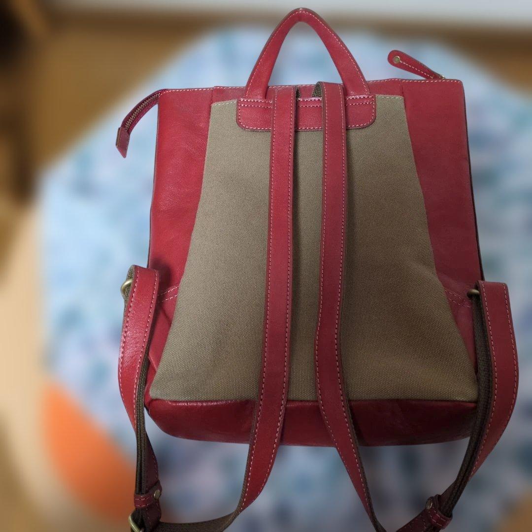 成人の日 おめでとうセール！Dakotaのレザーの赤いリュック