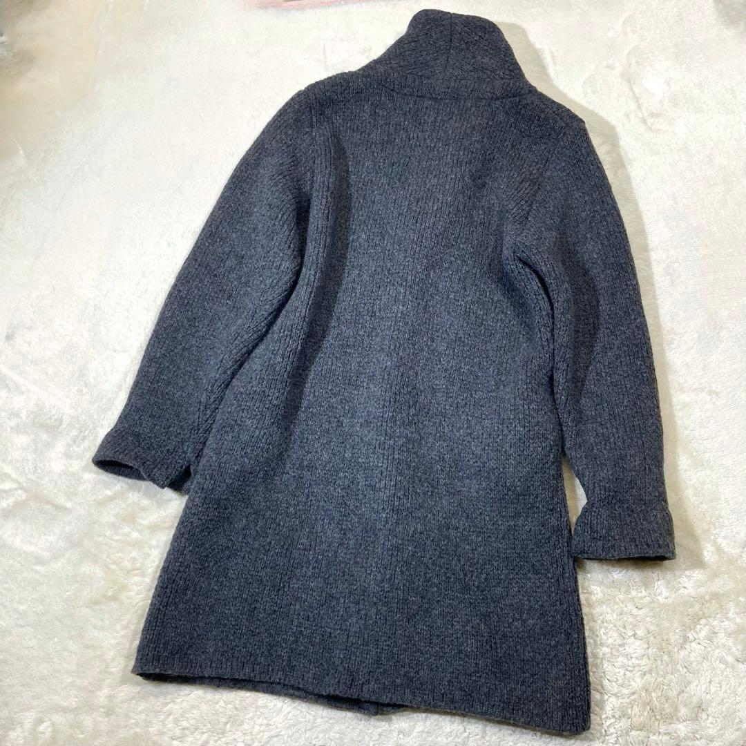 VANDORI 青山 ショールカラー ニット コート ジャケット グレー