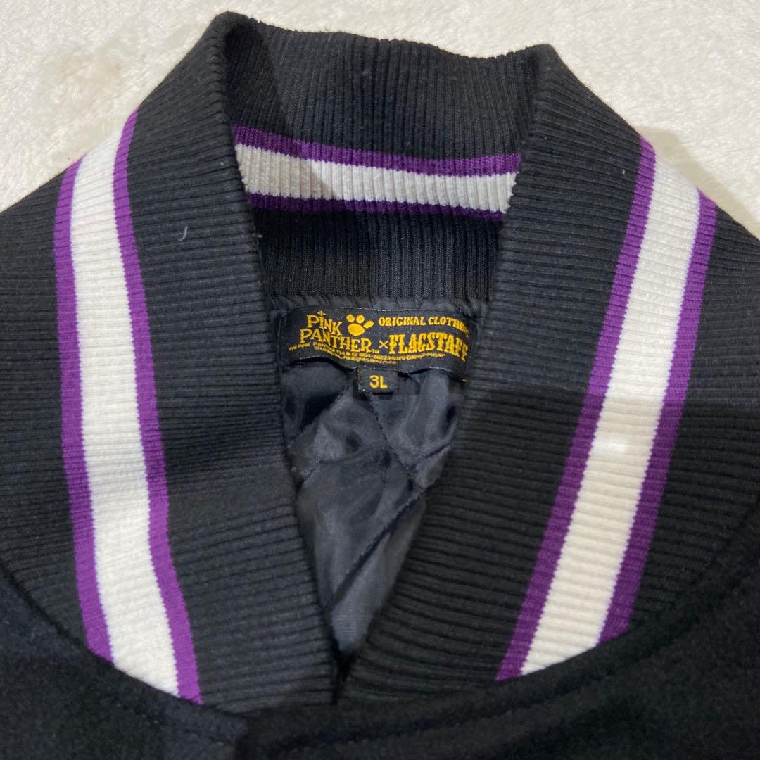 FLAGSTUFF×ピンクパンサー スタジャン 大きいサイズ 3L 黒
