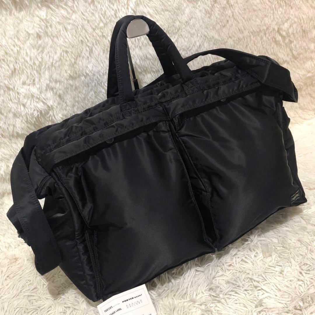 未使用☆ポーター タンカー 2WAY ボストンバッグ ショルダーバッグ ブラック