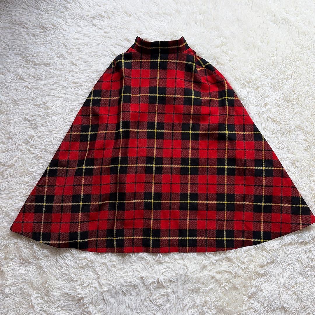 日本極東貿易 タータンチェック柄 マートンミールズ ポンチョ 赤の通販