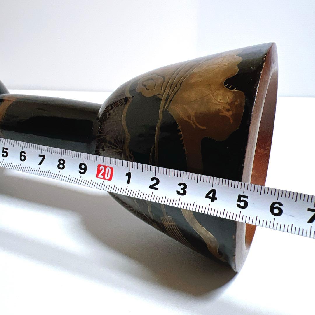 【蒔絵】小鼓 漆塗り 鶴絵柄　鶴亀　松葉　鼓胴 和楽器 雅楽 神楽 能楽