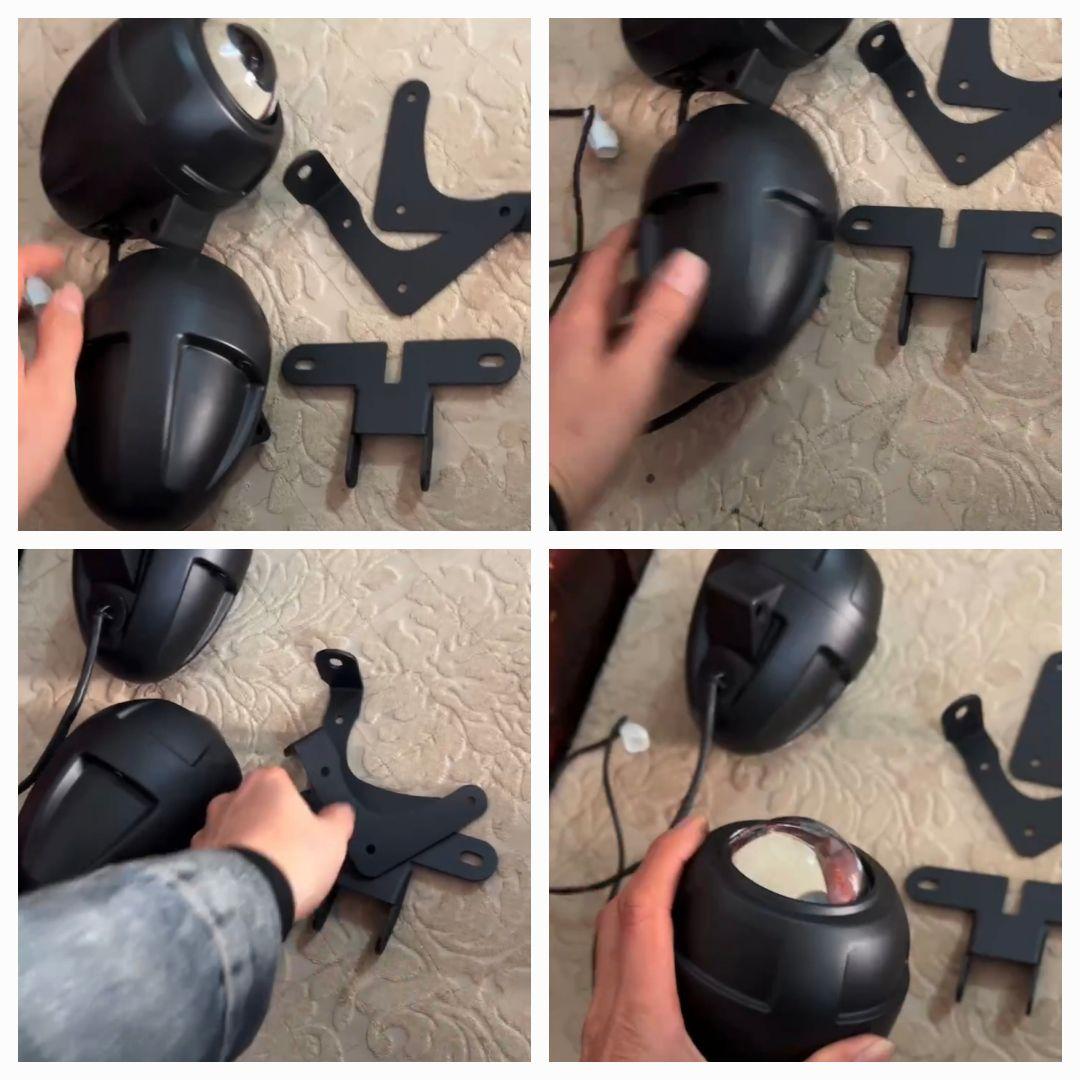 MOTOBOX レブル250 500 ヘッドライト 縦目 LED2灯化 キット - メルカリ