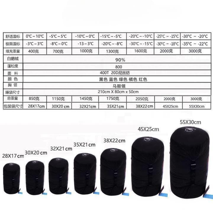 ★✨お得✨★寝心地最高　マミー型　寝袋 ダウンシュラフ　400g　ブラック