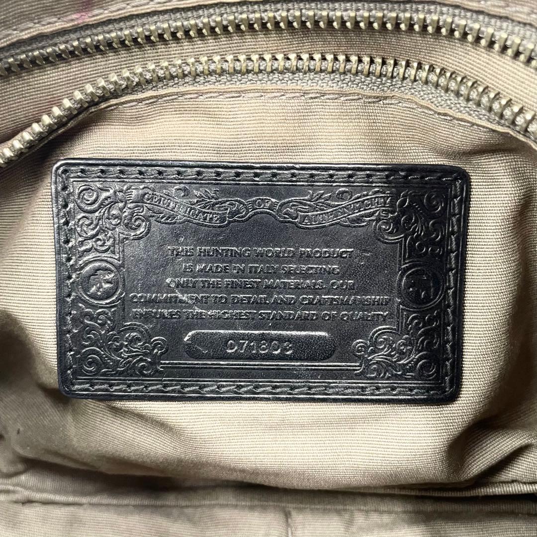 美品✨ハンティングワールド サファリ ショルダーバッグ バチュークロス ブラック