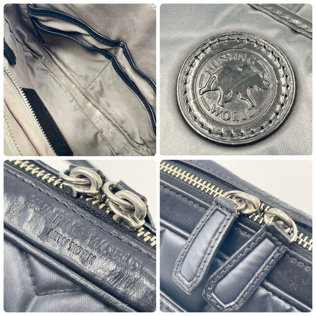 美品✨ハンティングワールド サファリ ショルダーバッグ バチュークロス ブラック