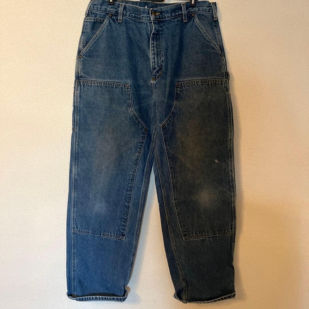 90s carhartt カーハート ダブルニー デニム パンツ USA 36 - メルカリ