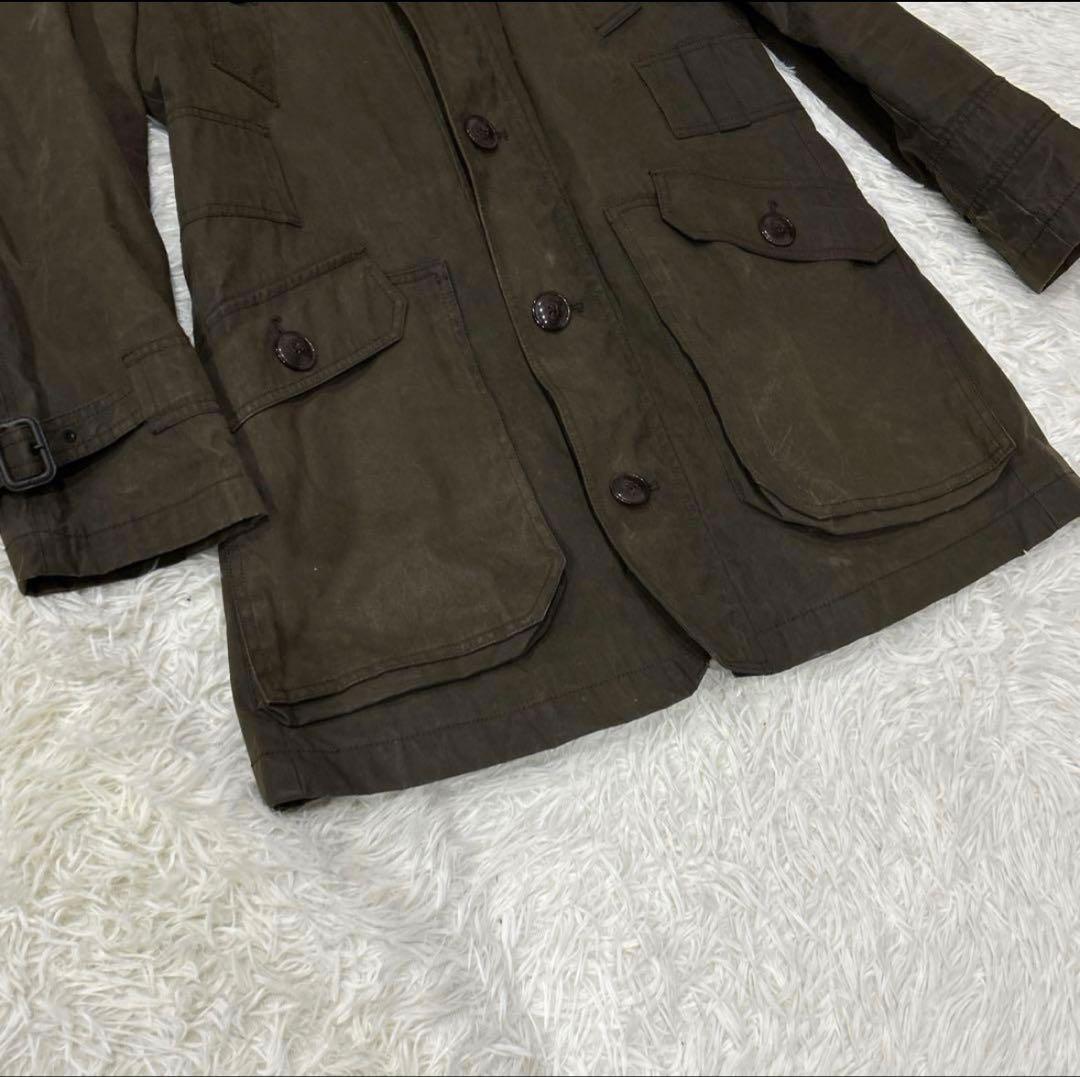 BURBERRY BLACK LABEL モッズコート　M タヌキファー　カーキ