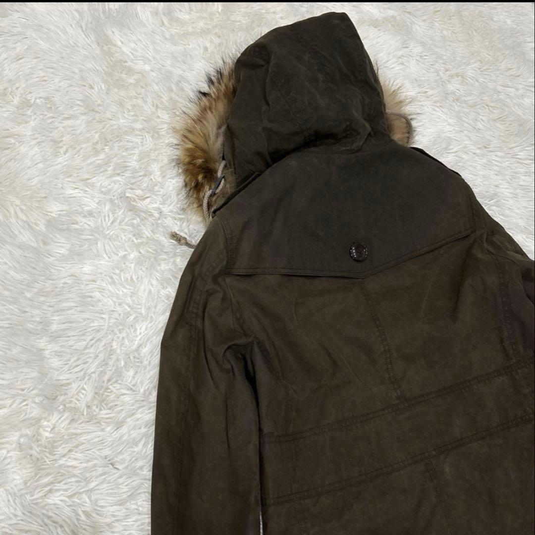 BURBERRY BLACK LABEL モッズコート　M タヌキファー　カーキ