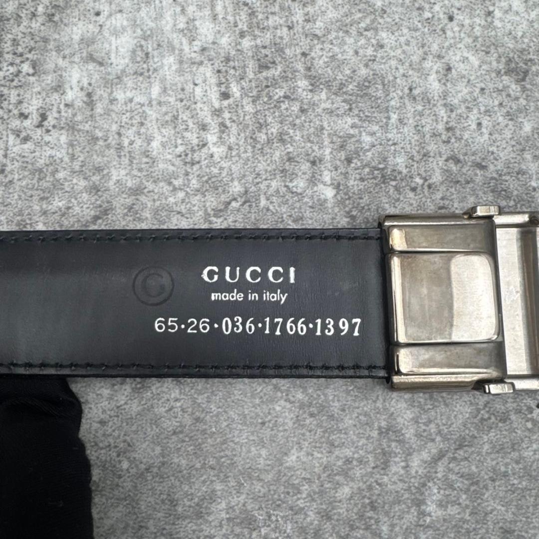 美品 グッチ GGキャンバス ベルト ブラック シルバー金具 - メルカリ