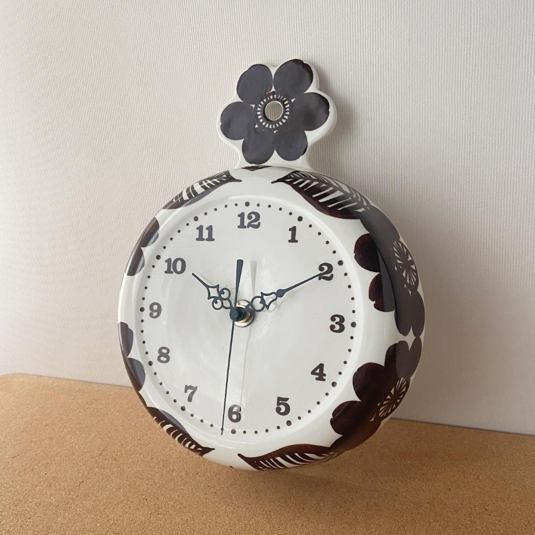 ◇電波時計取替済◇ ARABIA GOG 北欧ヴィンテージ ブラウン 壁掛け時計