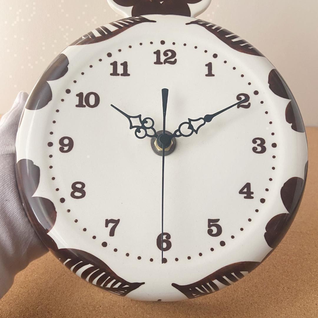 ◇電波時計取替済◇ ARABIA GOG 北欧ヴィンテージ ブラウン 壁掛け時計
