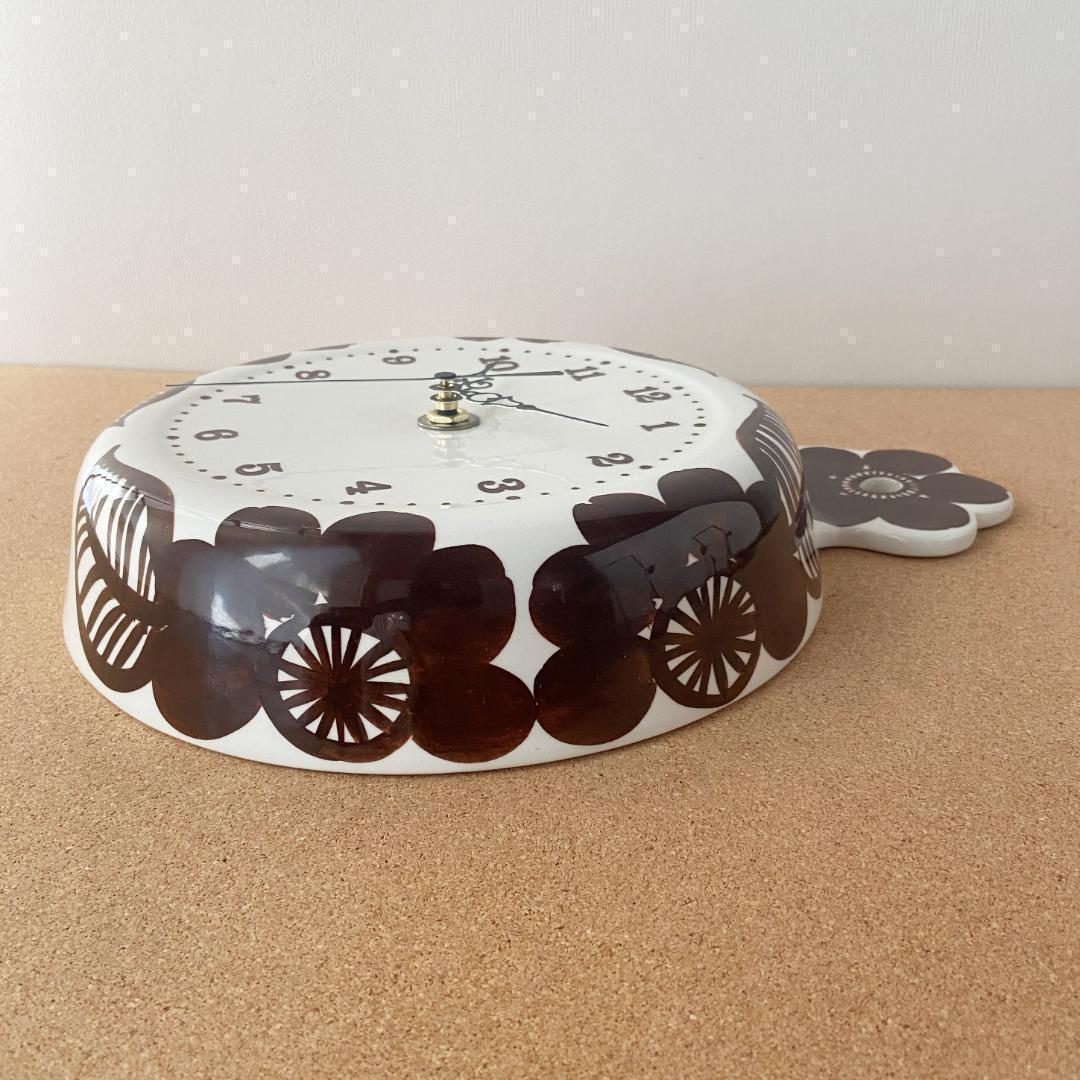 ◇電波時計取替済◇ ARABIA GOG 北欧ヴィンテージ ブラウン 壁掛け時計