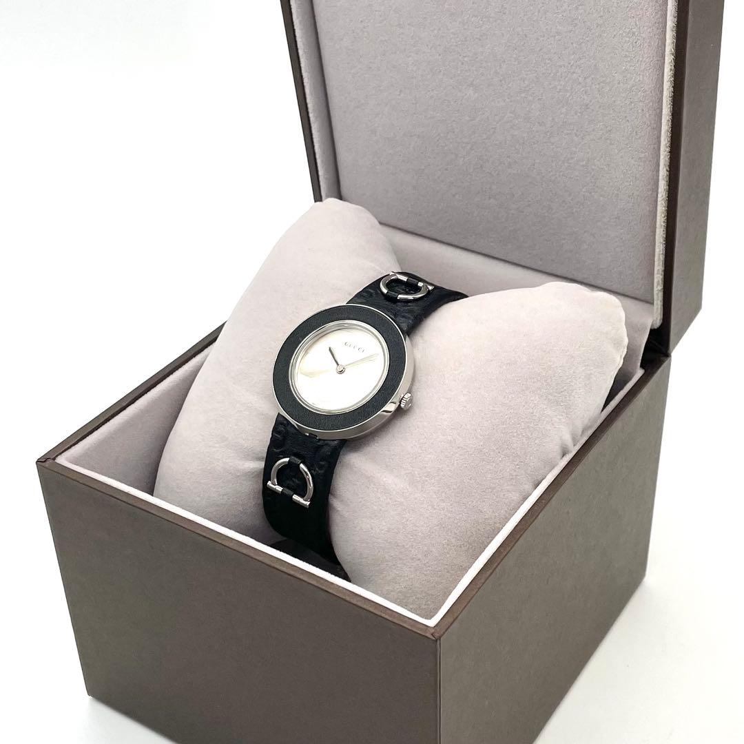 GUCCI 129.4 Uプレイ レディースウォッチ グッチシマレザーベルト