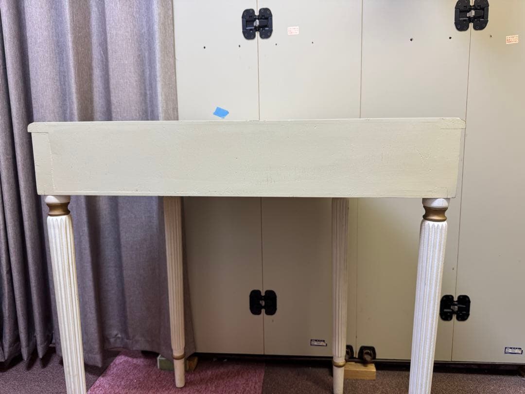 ホワイト サイドテーブル ロココ引き出し 木製