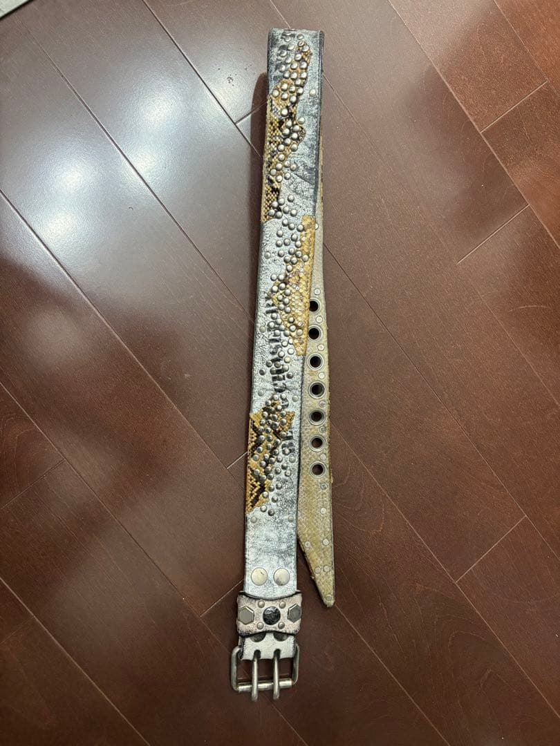 KMRii パイソン柄ベルト kmrii風 パイソン柄ベルト