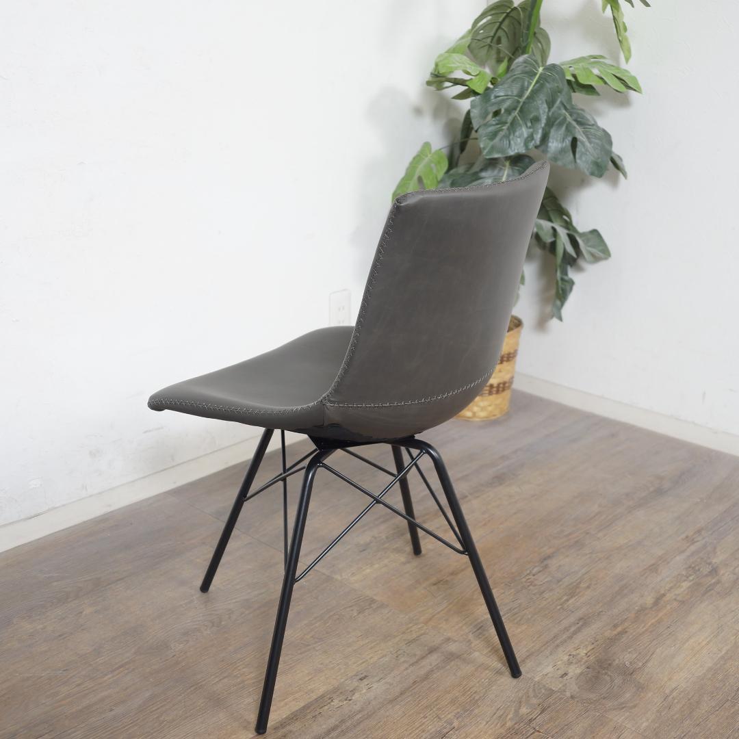 送料無料 【新品】360°回転 革張り ヴィンテージ風 チェア