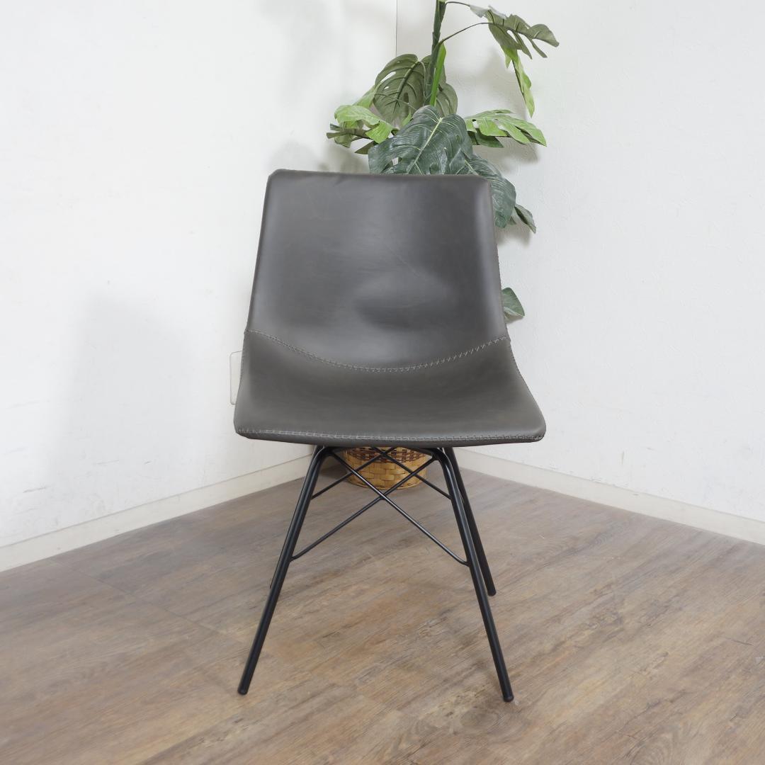 送料無料 【新品】360°回転 革張り ヴィンテージ風 チェア