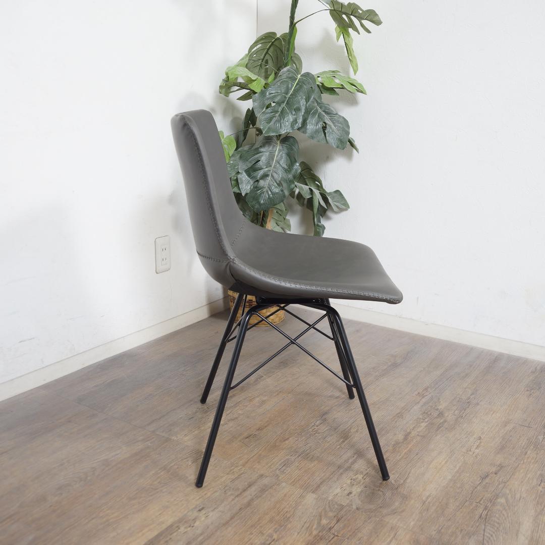 送料無料 【新品】360°回転 革張り ヴィンテージ風 チェア