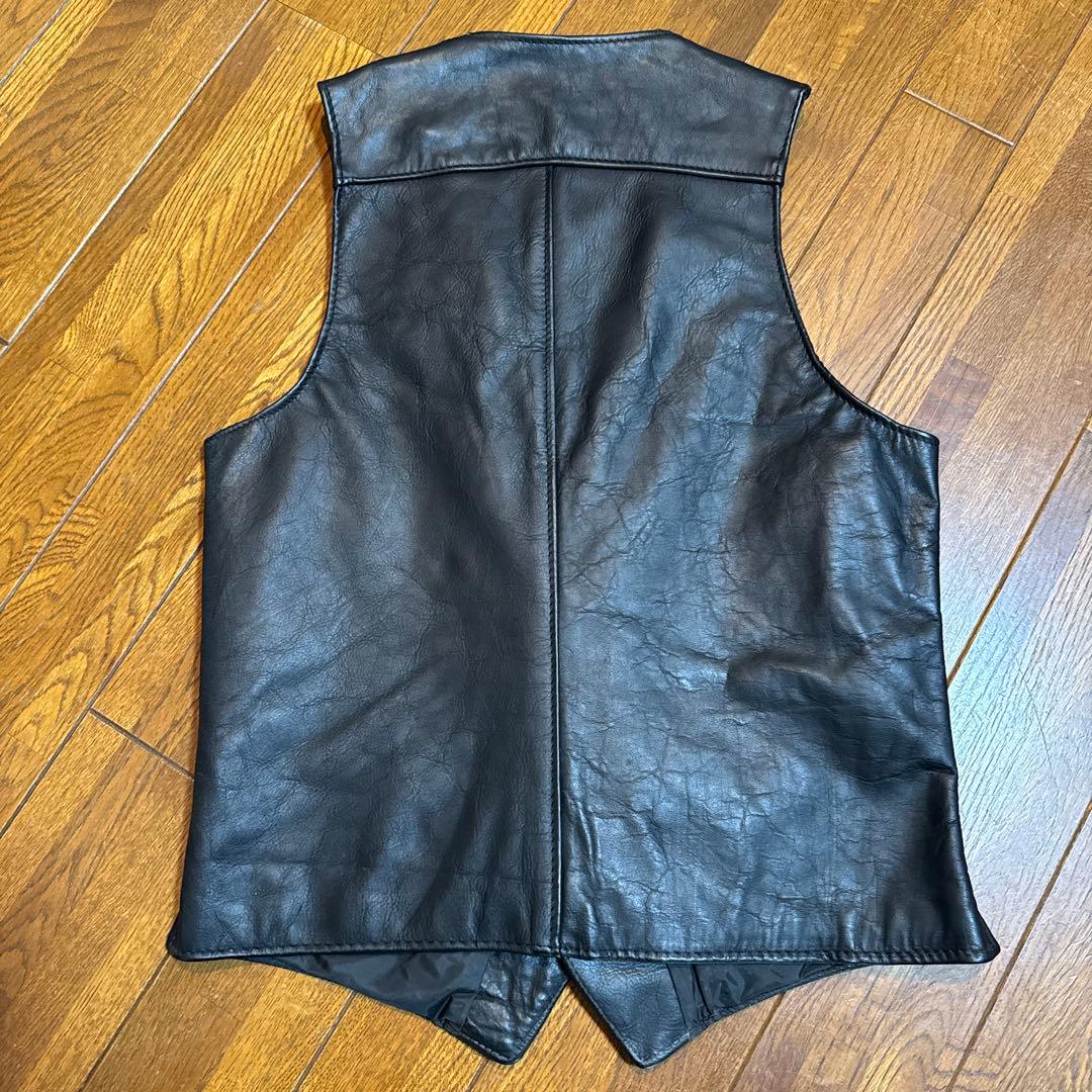 Schott ブラックレザー ベスト Sサイズ　アメリカ製