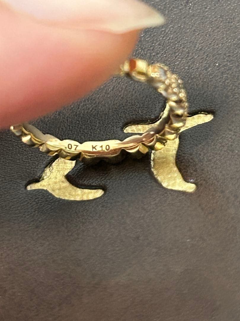 アガット agete K10 フリルダイヤピンキー #1