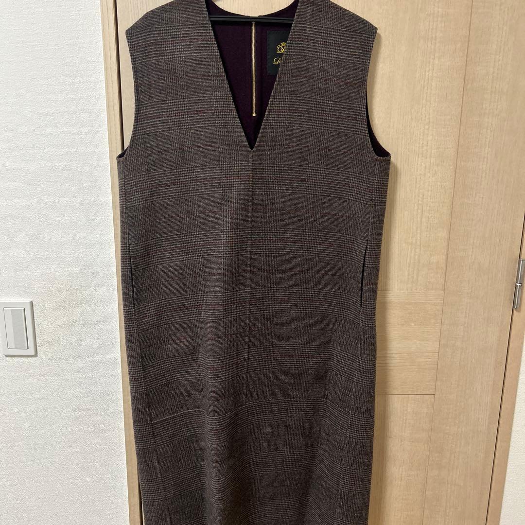 Ⓜ︎тнайкs!♥\"(❁ᴗ͈ˬᴗ͈)様 美品ドゥロワーウールチェックワンピース　36