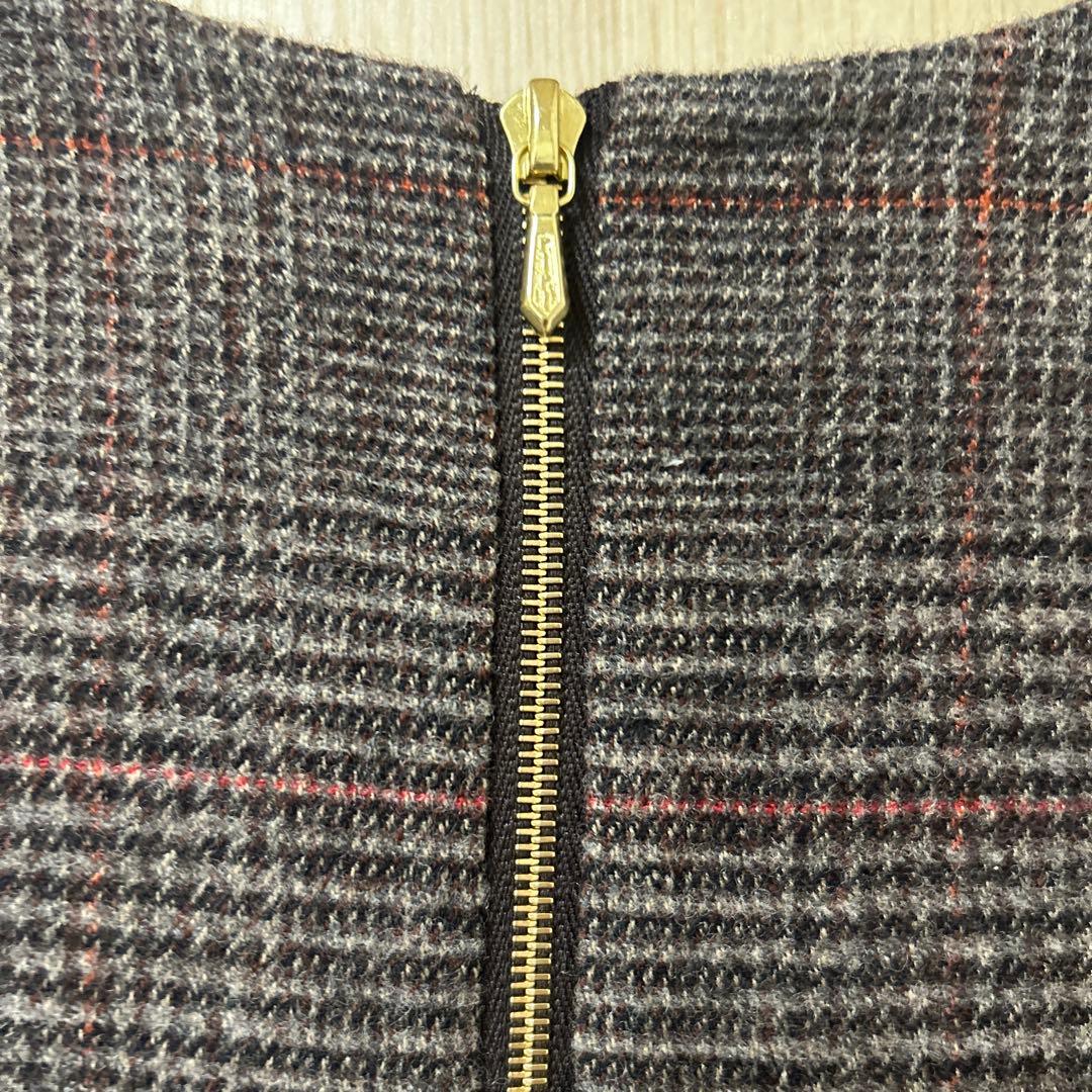 Ⓜ︎тнайкs!♥\"(❁ᴗ͈ˬᴗ͈)様 美品ドゥロワーウールチェックワンピース　36