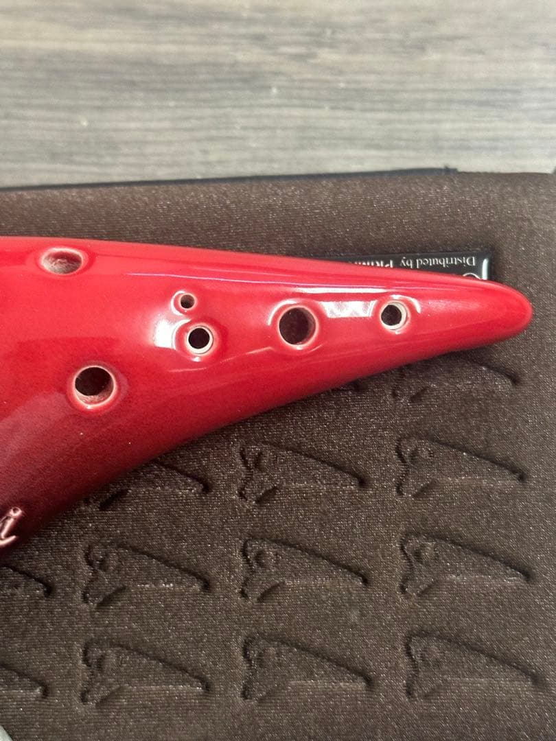 美品！OSAWA OCARINA 赤 オカリナ ストラップ　ケース付き