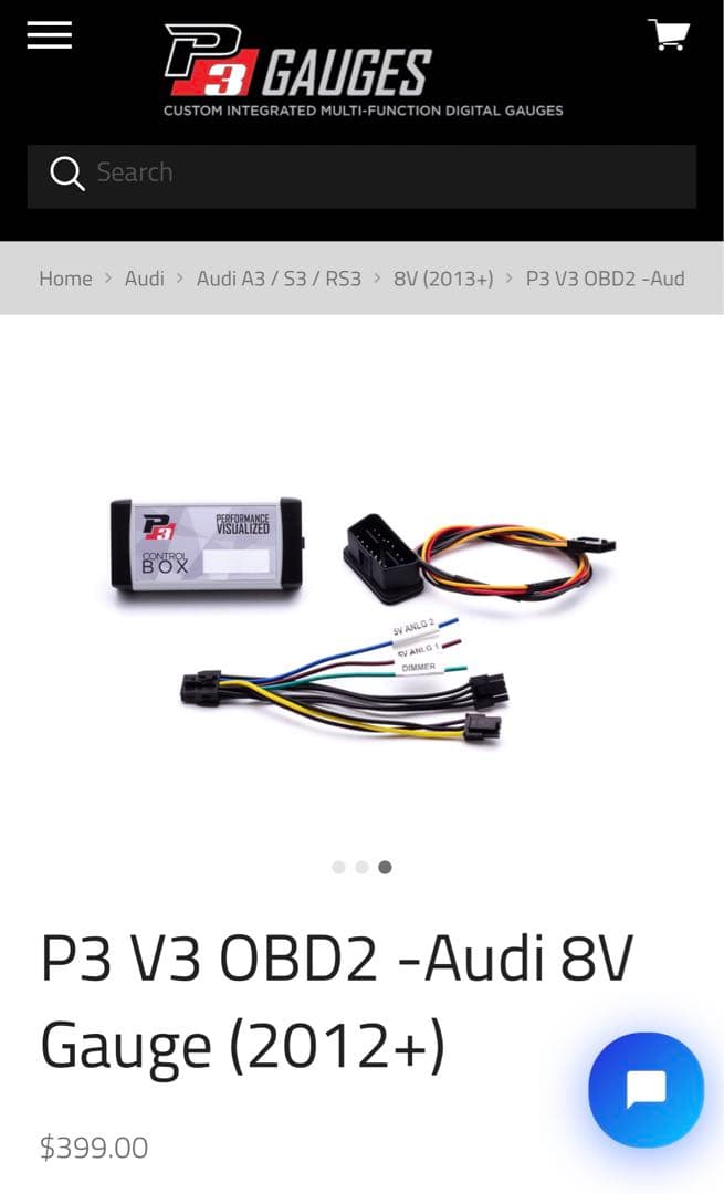 アウディS3 8V P3 V3 OBD2 -Audi 8V Gauge