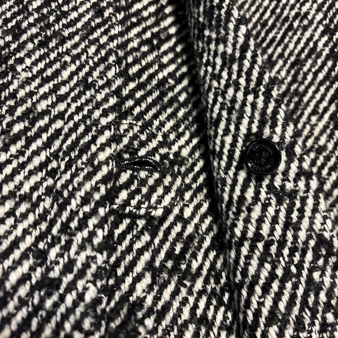 美品⭐︎バーバリーロンドン　ツイードコート　黒白　ロゴボタン38 Mサイズ