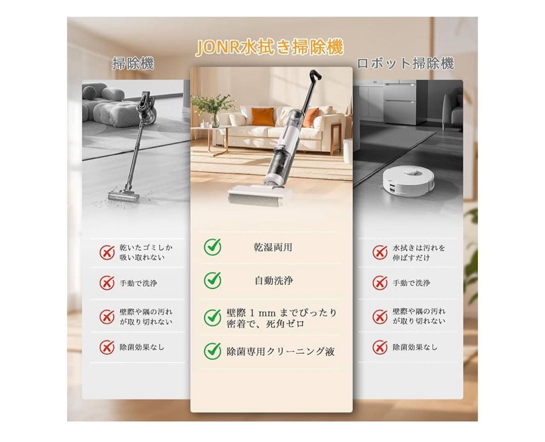 Sushi様　吸引・水洗い・拭き取り3in1 コードレス スティッククリーナー