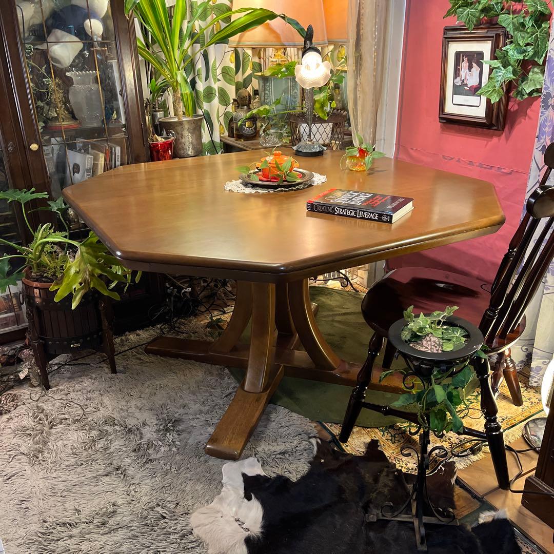 moi 様専用 カリモク ヴィンテージ オーク 8角 ダイニングテーブル