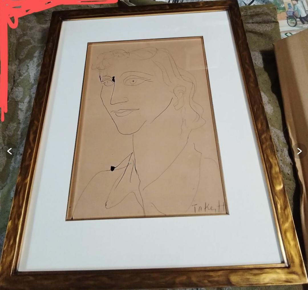 林武ペン画女性像6号巨匠真作美術年鑑評価1号