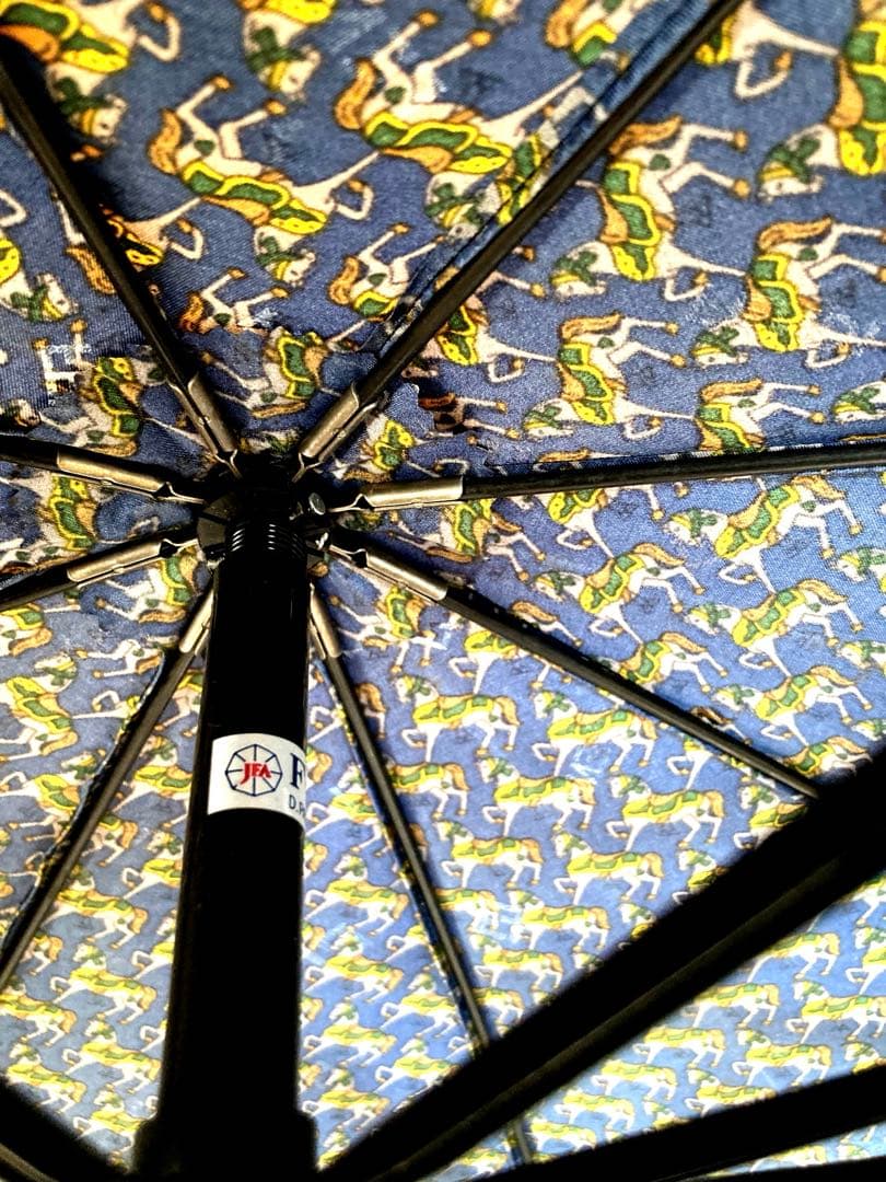 FENDI 長傘 ネイビー 馬柄(グリーン、グレー、ブラウン)ワンタッチ 廃