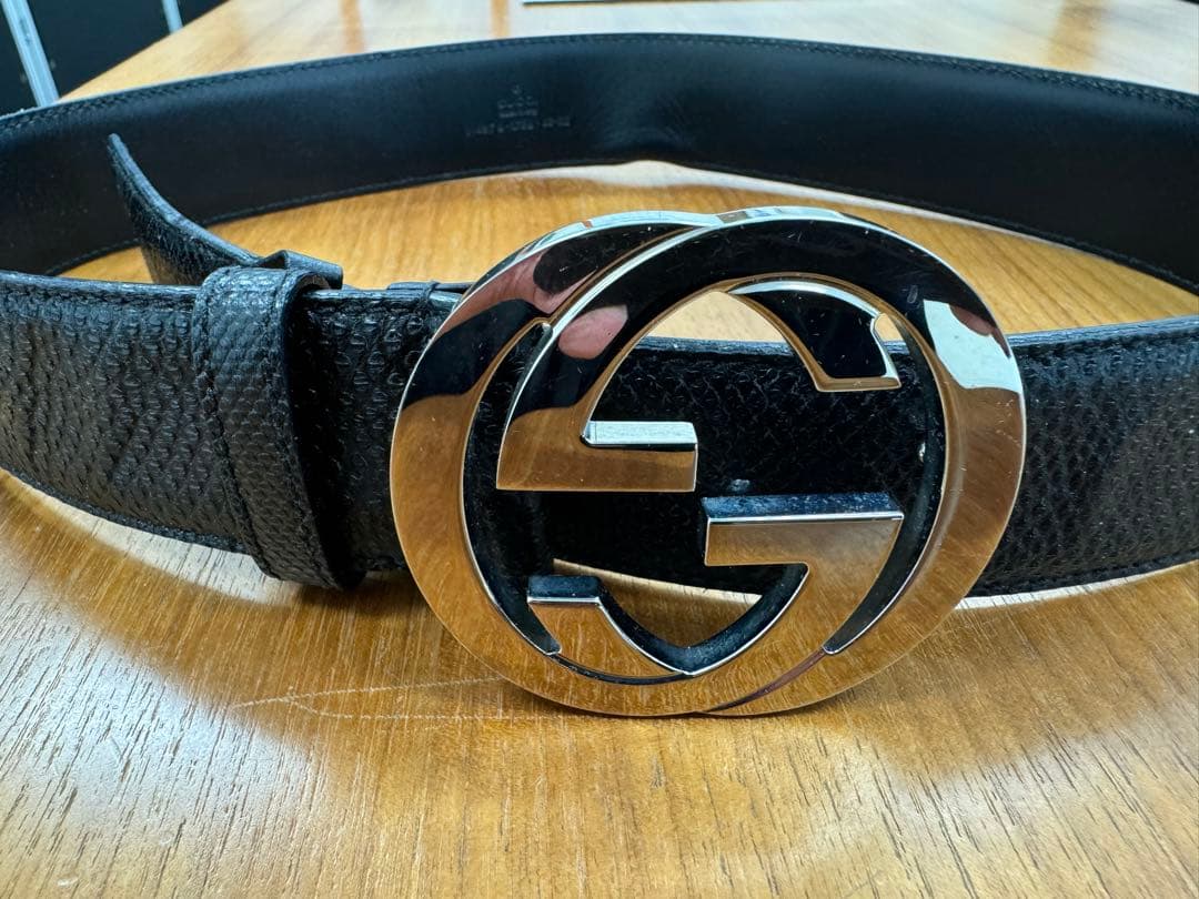 GUCCI ダブルGロゴ ベルト ブラック