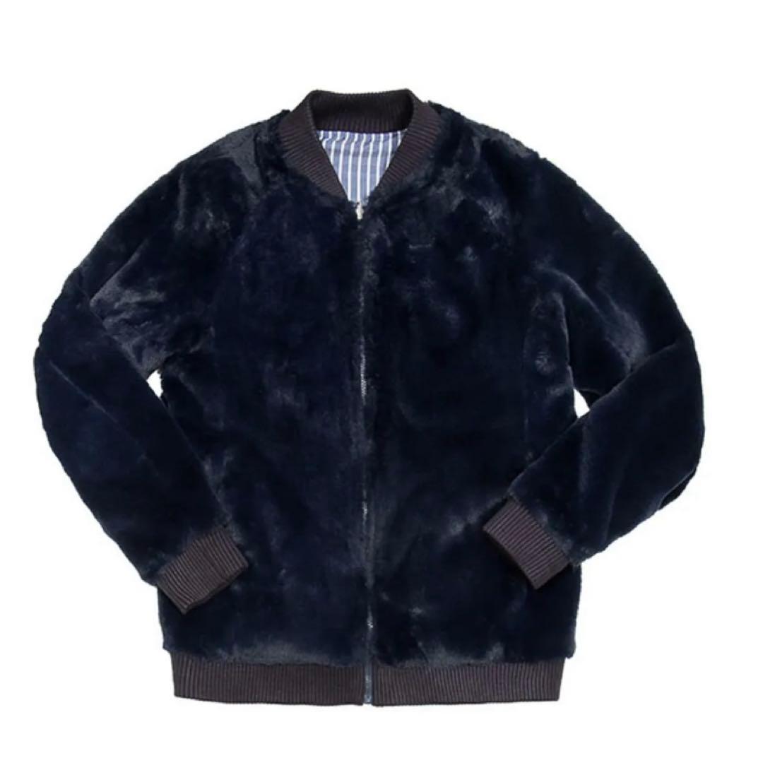 muta☆リバーシブルファーMA-1ブルゾン☆ネイビー☆2way - メンズ