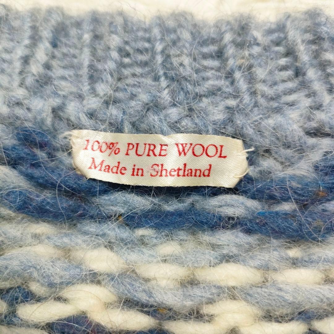 シェットランド　セーター　ノルディック柄　肉厚ピュアウール100%　XL〜XXL