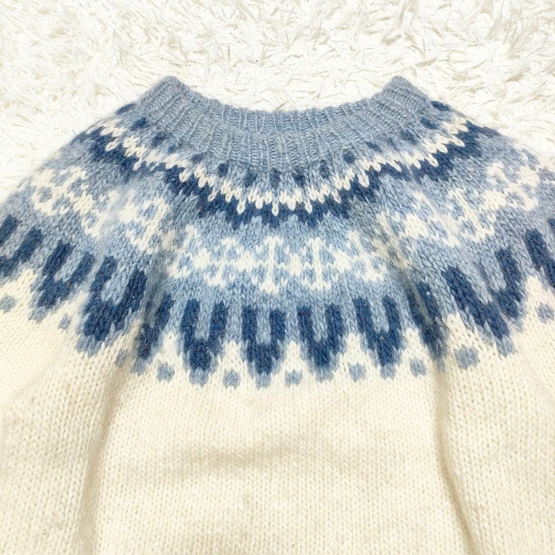 シェットランド　セーター　ノルディック柄　肉厚ピュアウール100%　XL〜XXL