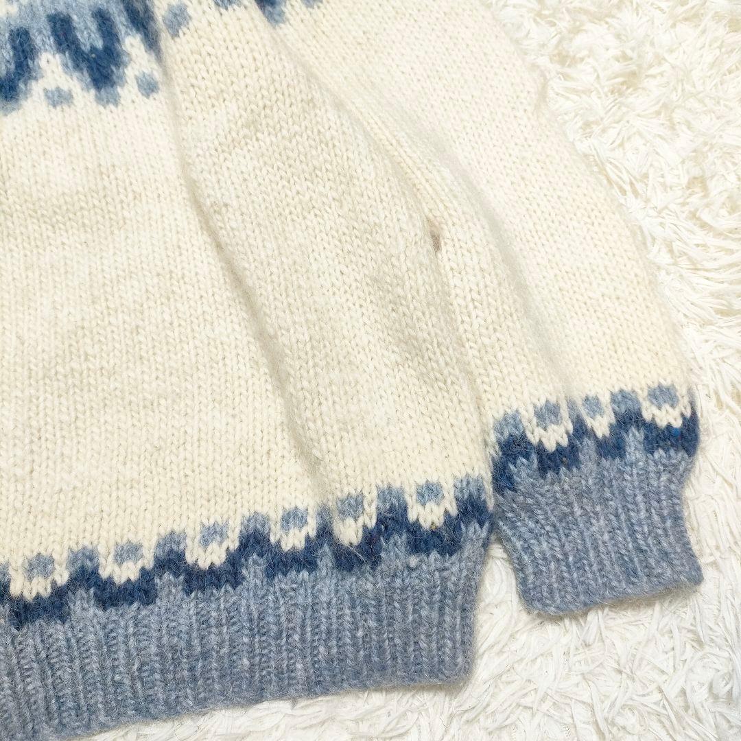 シェットランド　セーター　ノルディック柄　肉厚ピュアウール100%　XL〜XXL