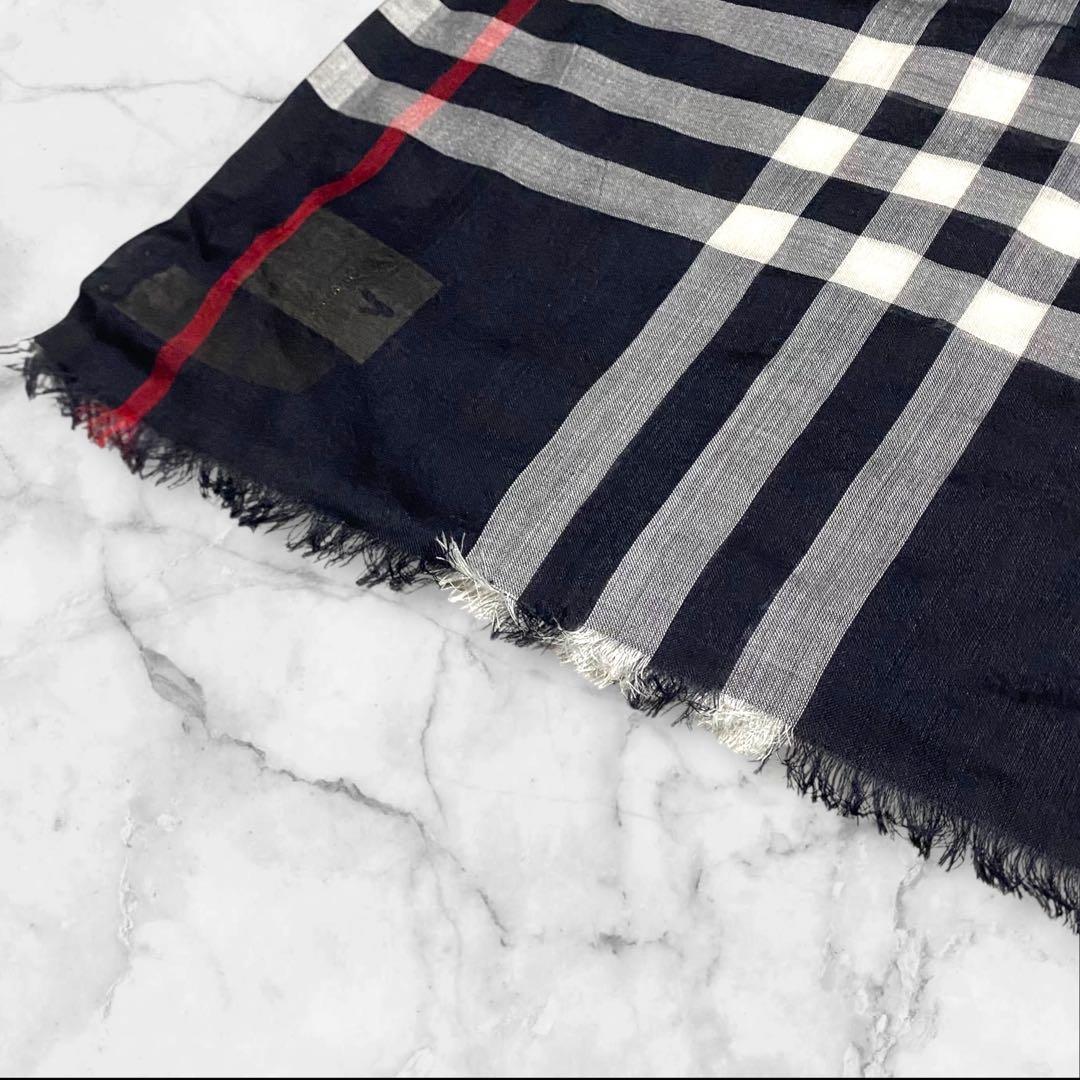 【未使用・タグ付き】BURBERRYバーバリーストール 大判 濃紺 ノバチェック