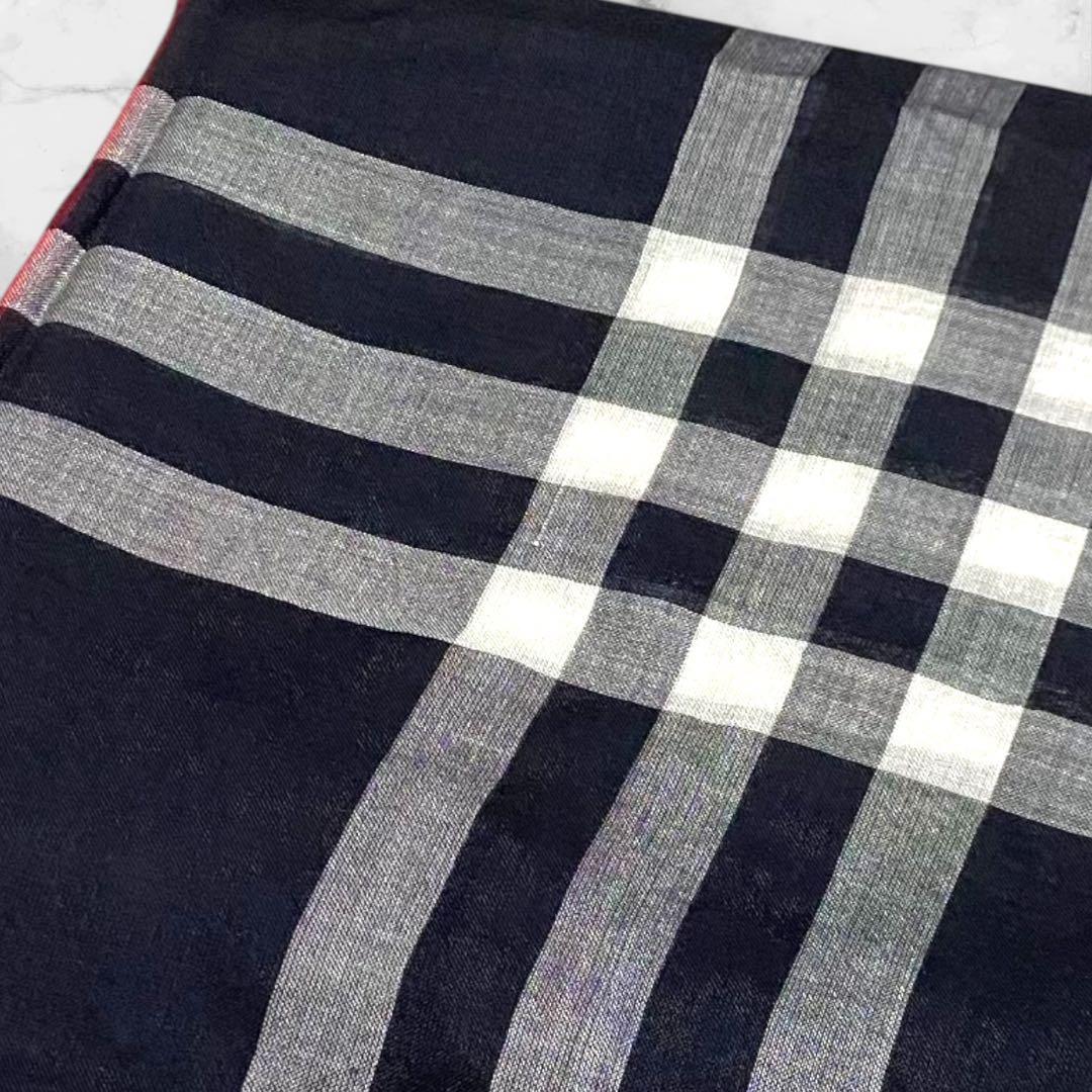 【未使用・タグ付き】BURBERRYバーバリーストール 大判 濃紺 ノバチェック