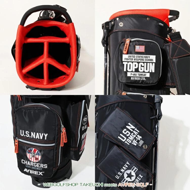 新品 AVIREX アヴィレックスゴルフ スタンド キャディバッグ ブラック