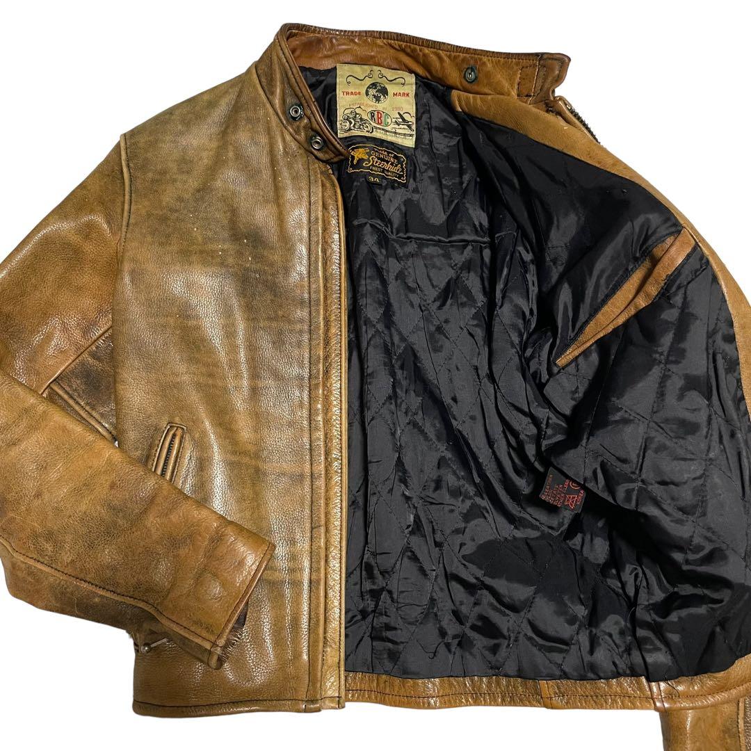 MVD 3S【R.B.C】本革 リアルレザーシングルライダースジャケットS