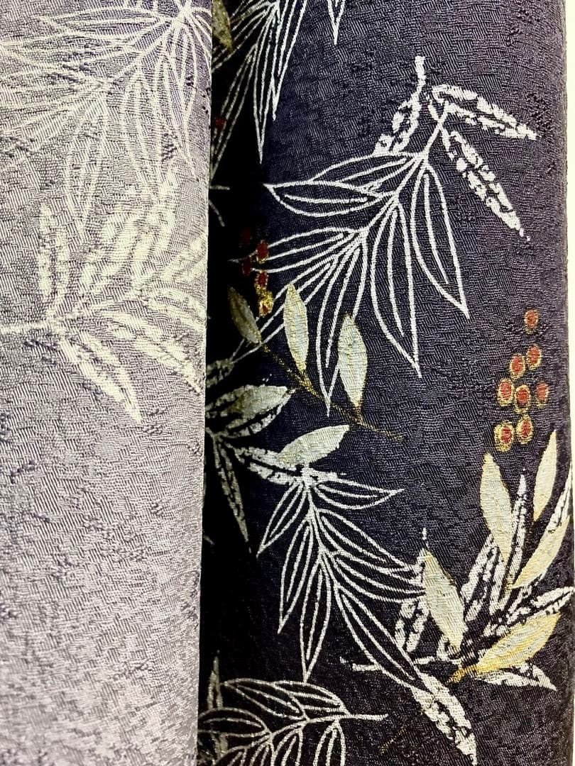 初春 吉祥南天柄 上質正絹紋意匠 一つ紋 訪問着 深い濃紺色